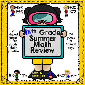 Preview of 4th Grade Summer Review Packet Distance Learning