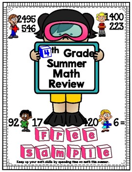 Preview of 4th Grade Summer Review Packet Freebie