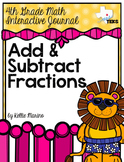 4th Grade TEKS Add and Subtract Fractions Interactive Journal