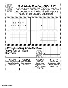 4th grade teks add and subtract whole numbers and decimals interactive