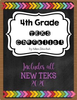 Preview of 4th Grade TEKS Checklist *Includes all current TEKS 2020*