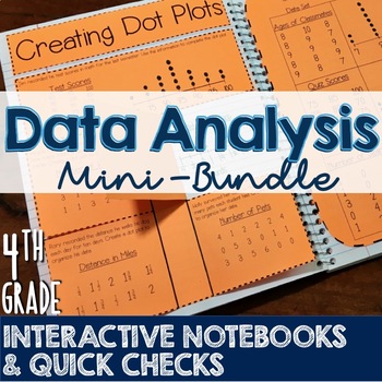 Preview of 4th Grade TEKS Data Analysis Interactive Notebook & Quick Check Mini-Bundle