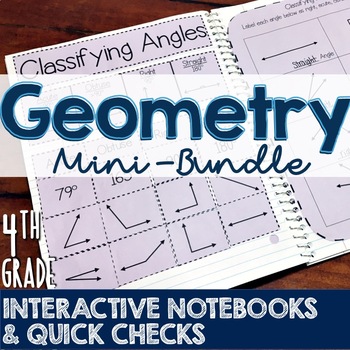 Preview of 4th Grade TEKS Geometry Interactive Notebook & Quick Check Mini-Bundle