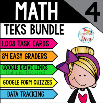 4th Grade Math TEKS Bundle by Schoolhouse Diva  TpT