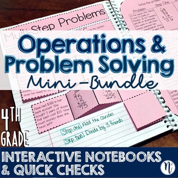 4th Grade TEKS Problem Solving Interactive Notebook & Quick Checks Mini ...