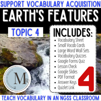 Preview of 4th Grade Science | EARTH'S FEATURES Topic 4 STUDY SET