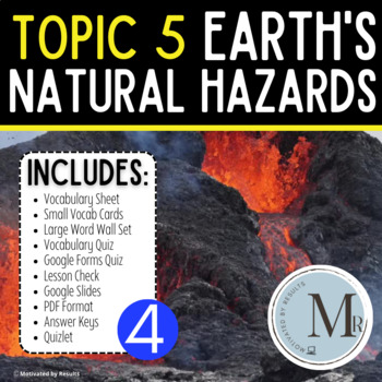 Preview of 4th Grade Science | EARTH'S NATURAL HAZARDS Topic 5 STUDY SET
