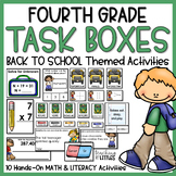 4th Grade Task Boxes | Math & Literacy Activities | Back t