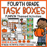 4th Grade Task Boxes | Math & Literacy Activities | Pumpkin