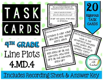 Preview of 4.MD.4 Line Plots 4th Grade Task Cards