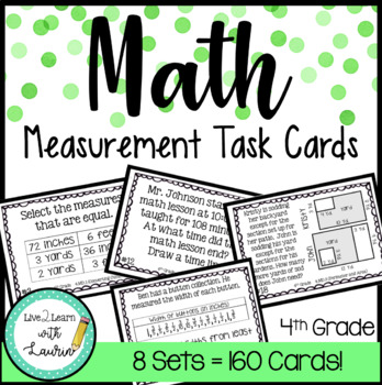 Preview of 4th Grade Task Cards | Measurement Bundle (160 Cards)