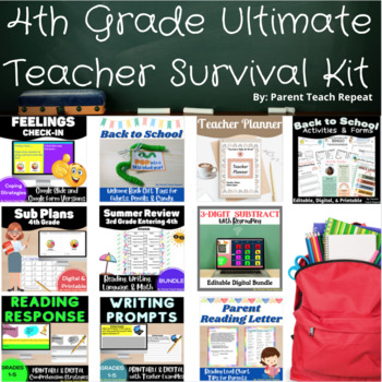 Preview of Back to School Bundle | Fourth Grade Teacher Survival Kit