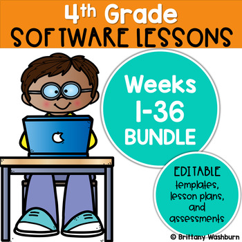 Preview of 4th Grade Technology Curriculum Software Lessons Bundle
