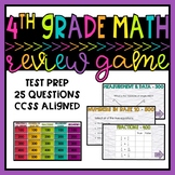 4th Grade Review Game - Math Test Prep - Editable Jeopardy