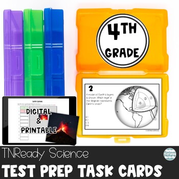 Preview of 4th Grade Test Prep Task Cards - Life Earth Physical Science - TNReady Review