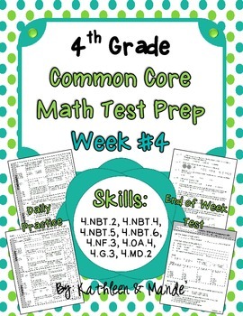 Preview of 4th Grade: Weekly Test Prep #4 (Daily Practice & Assessment)