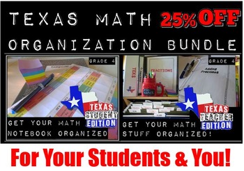 Preview of 4th Grade Texas MATH Ultimate Organization BUNDLE