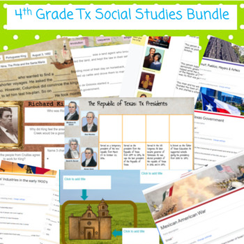 Preview of 4th Grade Texas Social Studies Bundle