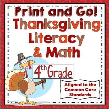 Preview of 4th Grade Thanksgiving Activities: Thanksgiving Reading, Writing, & Math Bundle