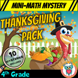 4th Grade Thanksgiving Math Mini Mysteries - Printable and