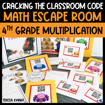 Preview of 4th Grade Thanksgiving Math Multiplication Escape Room  