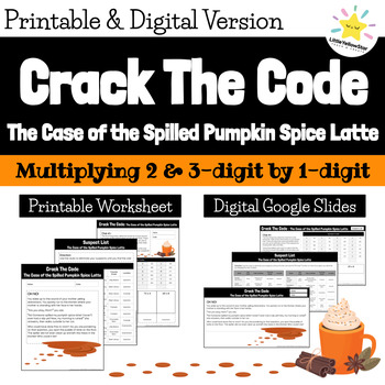 Preview of 4th Grade Thanksgiving Math Mystery: Multiplication 3 & 2 digit by 1 digit