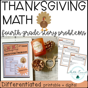 Preview of 4th Grade Thanksgiving Math Story Problems