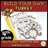 4th Grade-Thanksgiving Turkey Math Activity & Craft - Addi
