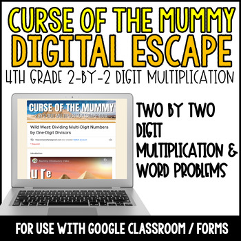 Preview of 4th Grade Two by Two Digit Multiplication Digital Escape Room  4.NBT.B.5