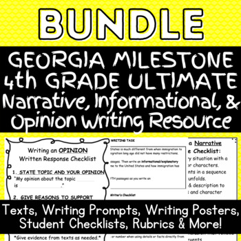 Preview of 4th Grade ULTIMATE Georgia Milestone Writing Bundle