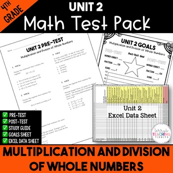 Preview of 4th Grade Unit 2 Math Test Pack {Paper and Pencil}