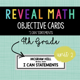 4th Grade Unit 2 Reveal Math by McGraw Hill I Can Objectiv