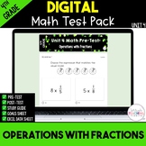 Operations with Fractions Digital Math Test Pack {4th Grad