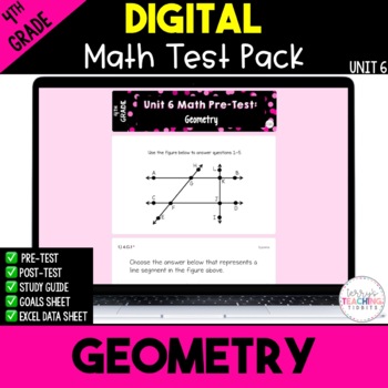 Preview of Geometry Digital Math Test Pack {4th Grade Unit 6}