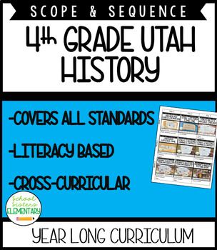 Preview of 4th Grade Utah History Social Studies Scope & Sequence