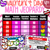 4th Grade Valentine's Day Math Jeopardy Review Game [EDITABLE]