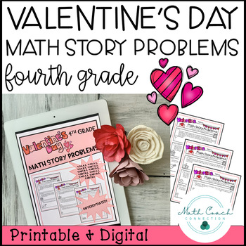 Preview of 4th Grade Valentine's Day Math Story Problems