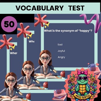Preview of 4th Grade Vocabulary: 50 Multiple-Choice Questions Synonyms and Antonyms