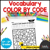4th Grade Vocabulary Color by Code ELA Worksheets for Spring