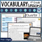 4th Grade Vocabulary Lessons Quarter 2 with Reading Comprehension