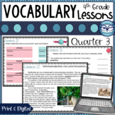 4th Grade Vocabulary Lessons Quarter 3 with Reading Comprehension