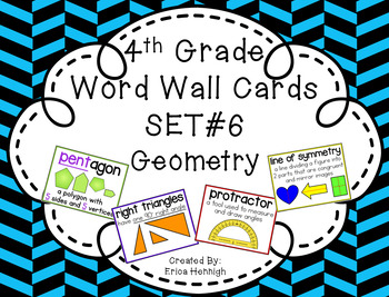 4th Grade Math Word Wall Geometry Vocabulary Words -  Sweden