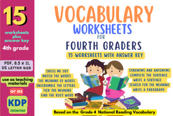 Preview of 3th 4th 5th Grade Vocabulary Worksheets