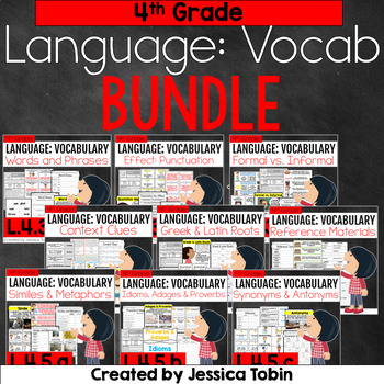 Preview of 4th Grade Vocabulary and Language Bundle - Language Activities and Lessons