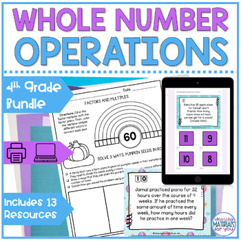 Preview of 4th Grade Whole Number Operations Bundle PRINT and DIGITAL