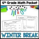 4th Grade Math Winter Break Packet, Christmas Break Packet