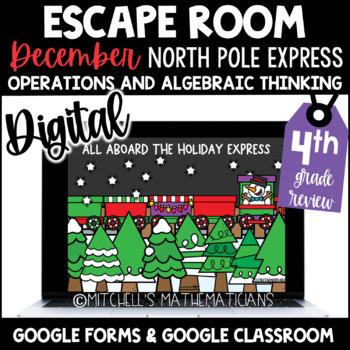Preview of 4th Grade December Digital Escape Room | Operation and Algebraic Thinking