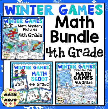 Preview of 4th Grade Winter Math - 4th Grade Winter Games Math Activities Bundle