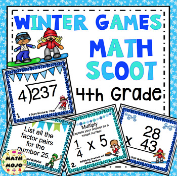 Preview of 4th Grade Winter Games: 4th Grade Winter Math Scoot