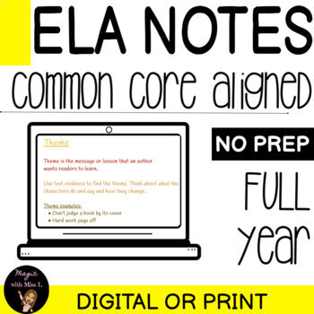 Preview of 4th Grade Wonders 2017 Full Year ELA Notes 
